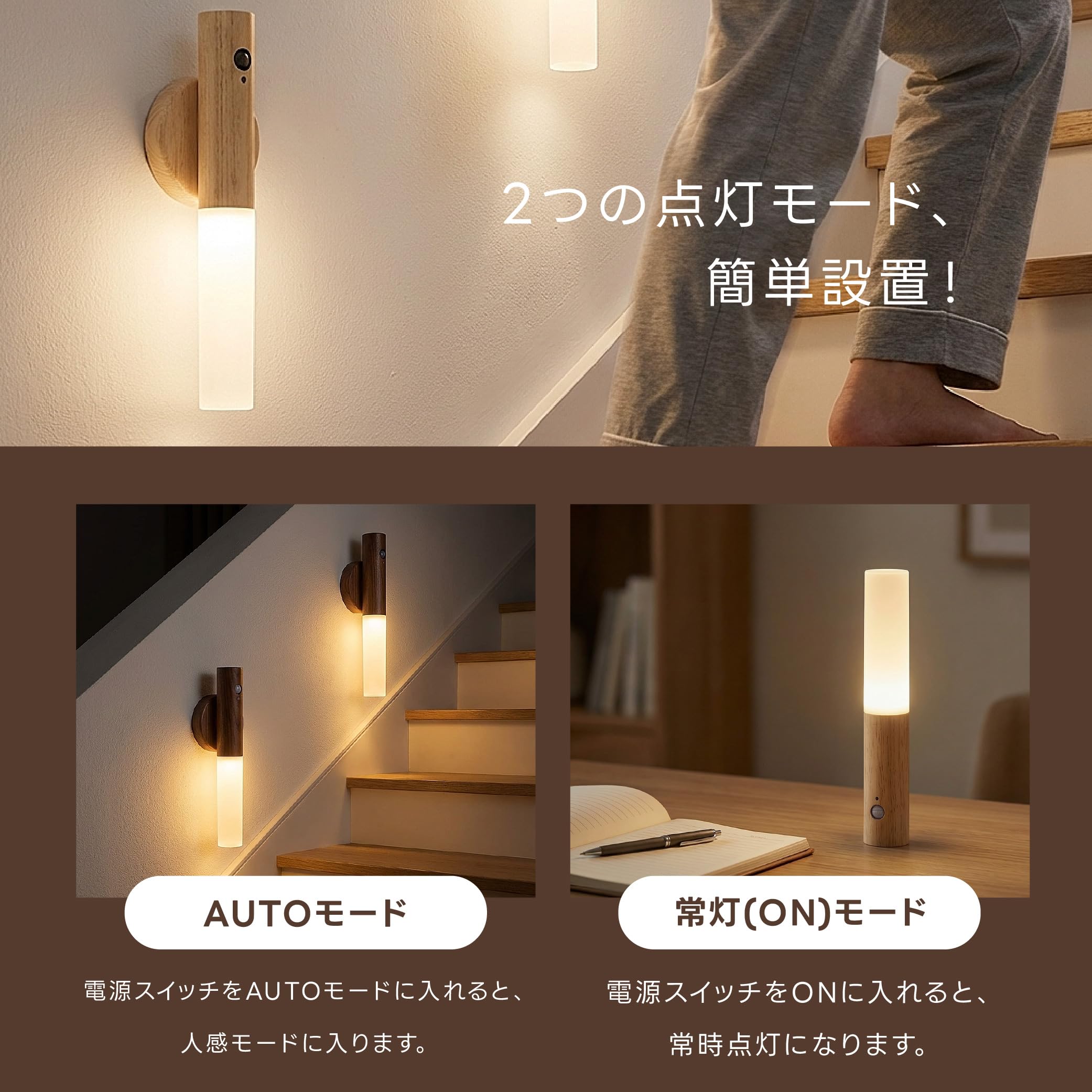 Amazon.co.jp: 人感センサーライト LED ナイトライト 充電式 自動点灯